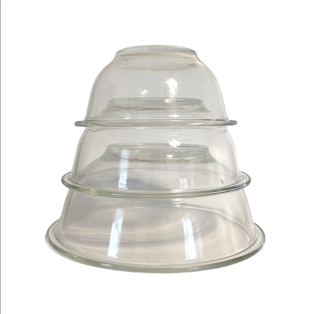 Set of 3, Vintage Pyrex Clear Mixing Bowls Set #322, #323, #325